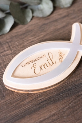 Geldgeschenk | Geldversteck zur Taufe oder Konfirmation | Design Fisch | Personalisierung